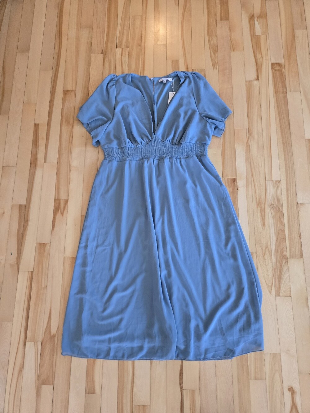 Baltic Born Lagoon Blue V-Neck Sarah Midi Dress Size 1X NWT - Picture 3 of 6